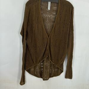 Free People Women's Green Drop Tail Hem Lightweight Cardigan Size XS